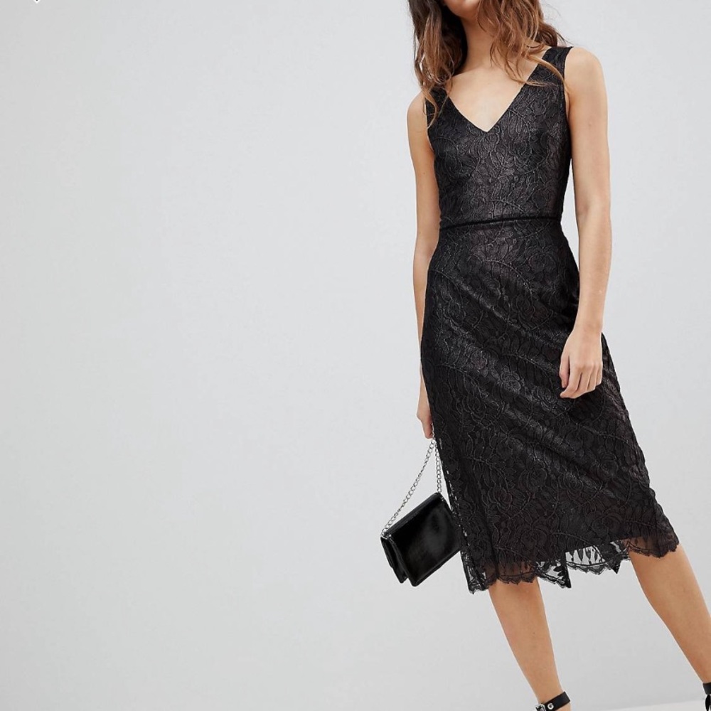 NWT- Oasis Lace Midi Dress - Picture 1 of 4